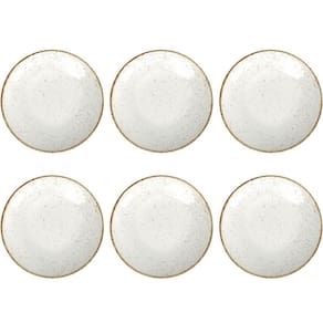 Conjunto 6 Pratos de Sobremesa Porcelana Tramontina 21cm Rús