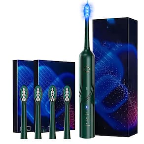 Escova de dentes elétrica Blue Light, antibacteriana, cerdas macias