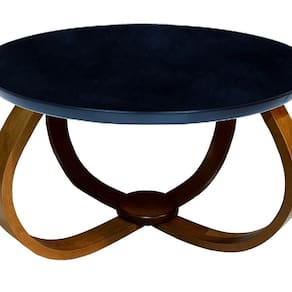 Mesa de Centro Bella 60x35 pé Cebola Vidro Preto/Mel