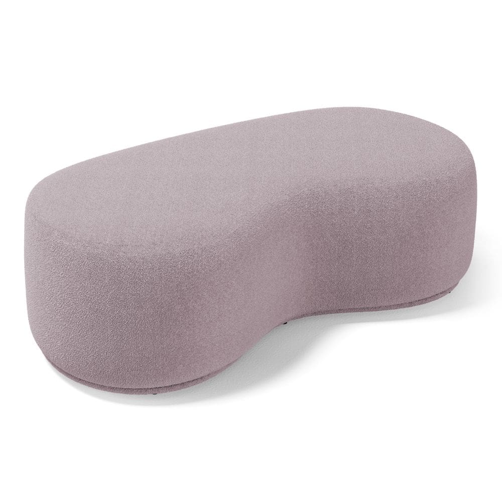 Puff Decorativo Living Aisha Orgânico 02 Lugares Bouclê Rosê - Desk Design