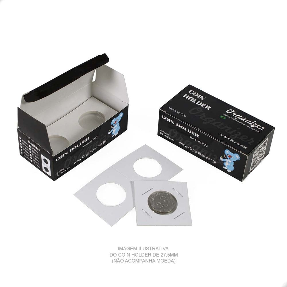 10 Cx Coins Holder Porta Moedas Grampeável Organizer 26,5mm