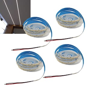 Fita Led 5 Metros 240 Leds 16W 4000K Kit 4 Unidades Quarto Sala Gesso Sanca Teto Rebaixado Iluminaçao