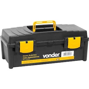 Caixa plástica para ferramentas preta e amarela com 1 bandeja VD 4038 VONDER