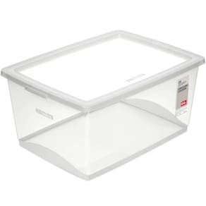 Caixa Organizadora de Plástico 60L com Tampa My Closet Ordene Transparente Retangular Gigante