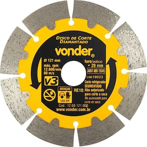 Disco de corte diamantado 121 mm segmentado V3 VONDER