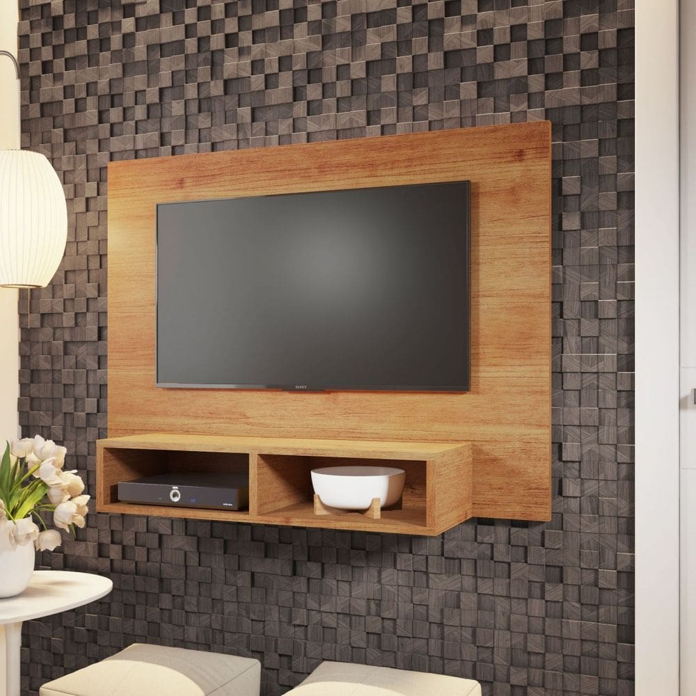 Painel para TV até 43 Polegadas Andy 2 nichos Cobre - Casa Giulia