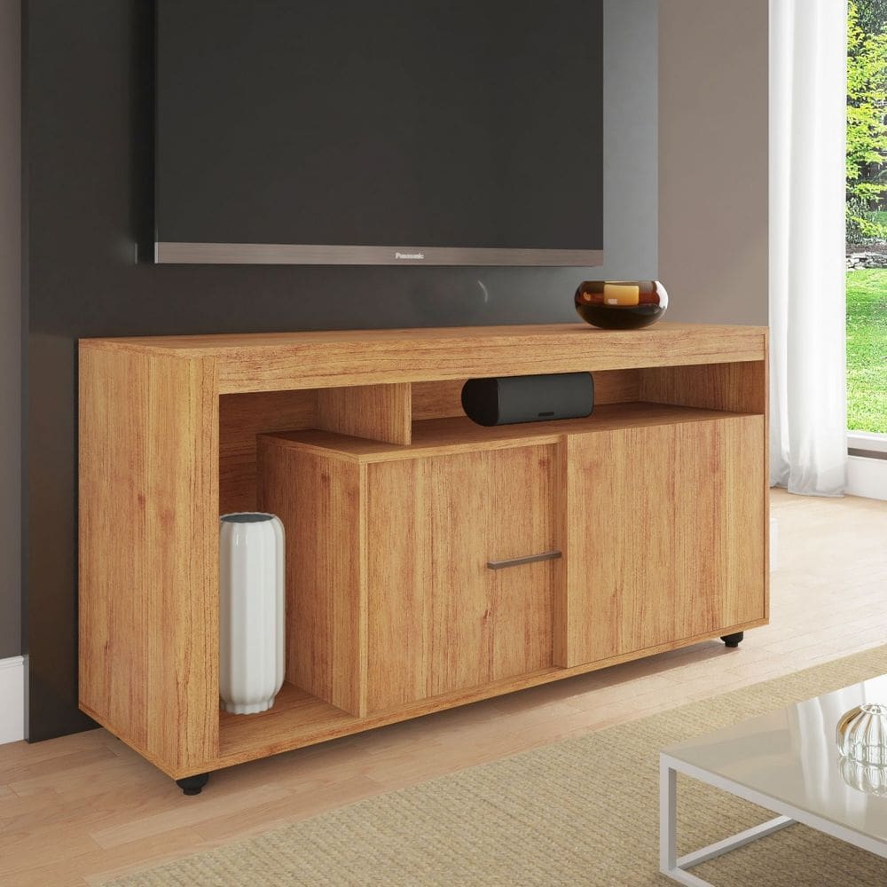 Rack para TV Até 55 Polegadas Padua 2 Portas Cobre - Casa Giulia