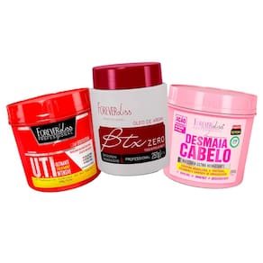 Kit 3 Máscaras Btx V Zero, Desmaia Cabelo e UTI Forever Liss