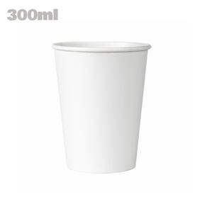 BRANCO Copo de Papel Biodegradável 300ml - 100 unidades