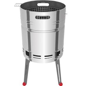 Churrasqueira a Carvão Tramontina TCP 400 em Aço Inox com Bandeja para Carvão em Aço Esmaltado