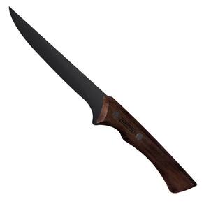Faca de Desossar 6 Polegadas Tramontina Churrasco Black Aço Inox Escurecido Cabo Madeira