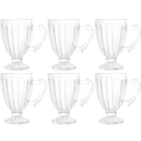 Jogo de Xícaras de Café 6 peças Taças Pequenas 100ml Cristal Imperial Lyor Casa Cafeteria