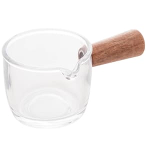 Molheira 50ml Lyor de Vidro e Bambu Cremeira Servir Caldas Molhos Mesa Posta