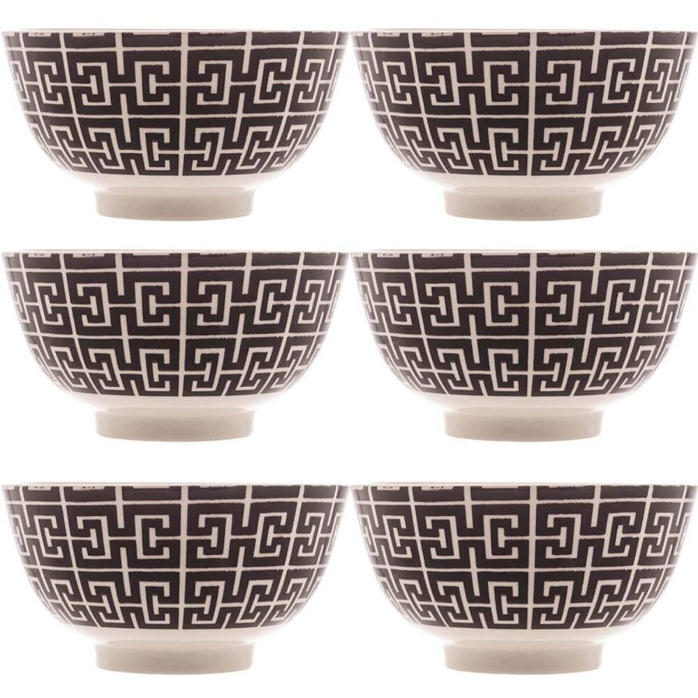 Jogo 6 Cumbucas de Porcelana Lyor 410ml Egypt Bowls Decorado