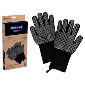 Luvas para Churrasco Tramontina Black em Silicone e Poliéster Grelha Forno Churrasqueira