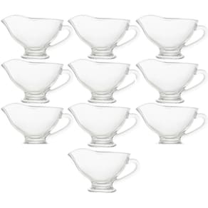 10 Molheiras de Cristal Lyor 180ml Alça Servir Azeite Molho Calda Cafeteria Confeitaria Mesa Posta