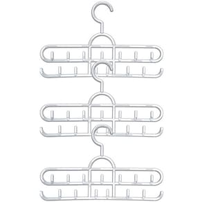 3 Cabides de Cintos 13 Ganchos cada Organizador Múltiplo Closet Cristal Cinquetti 36cm