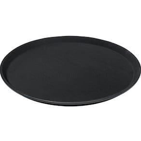 Bandeja Antiderrapante Preta Redonda 35cm para Garçom Garçonete Servir Bebidas