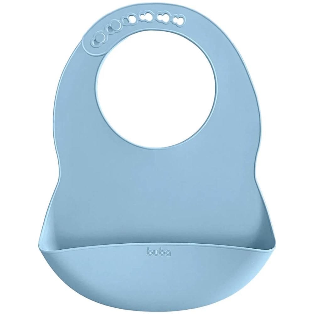 Babador de Silicone com Pega Cata Migalhas Buba Azul Coletor +3m Impermeável