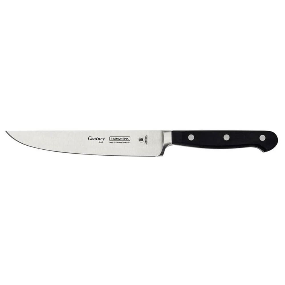 Faca para Cozinha Tramontina Century 6` em Aço Inox e Cabo em Policarbonato Preto