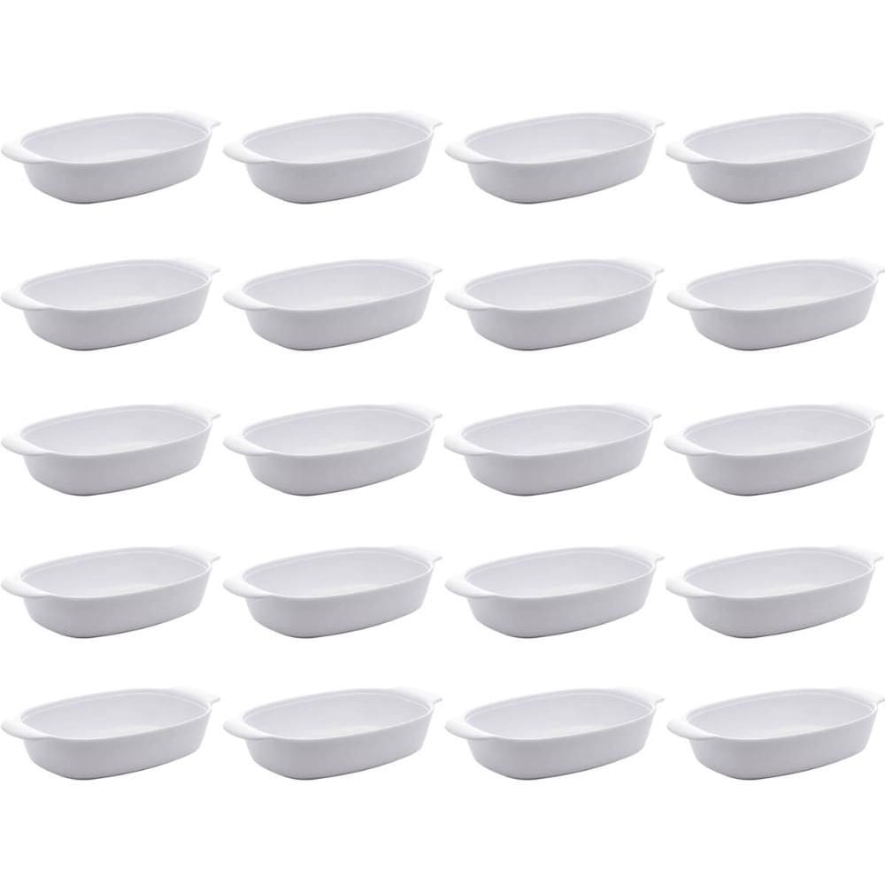 Kit 20 Travessas de Melamina para Restaurantes 23cm Milão Lyor Brancas Servir Saladas Entradas