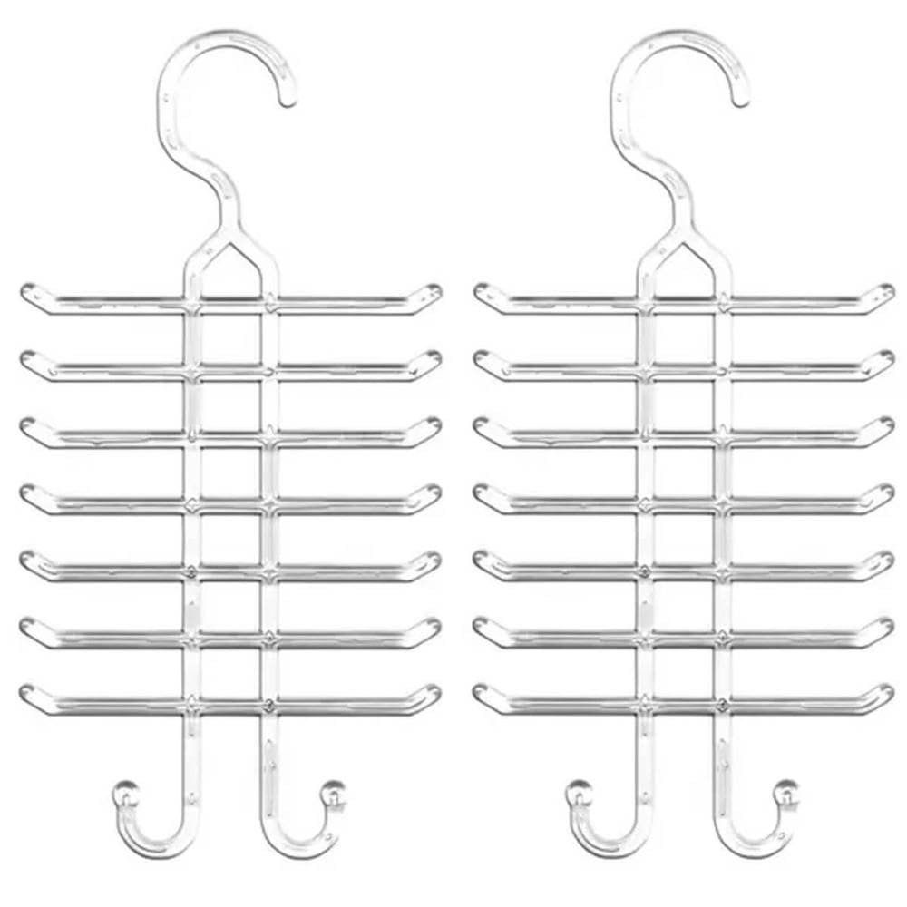 Kit 2 Cabides para Gravatas Cintos Suporte Organizador de Closets Armários Cristal