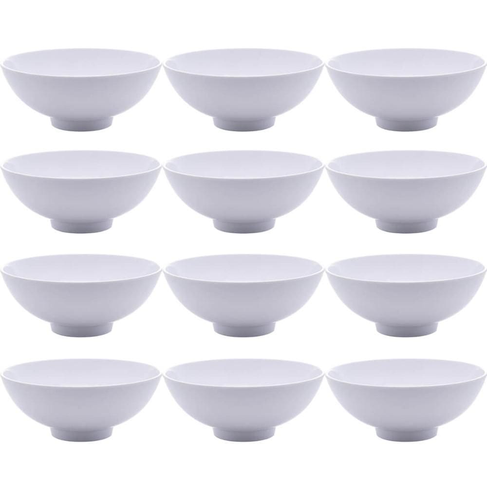Kit 12 Cumbucas de Melamina para Petiscos 400ml Brancas Bowls Lyor Restaurantes Bares