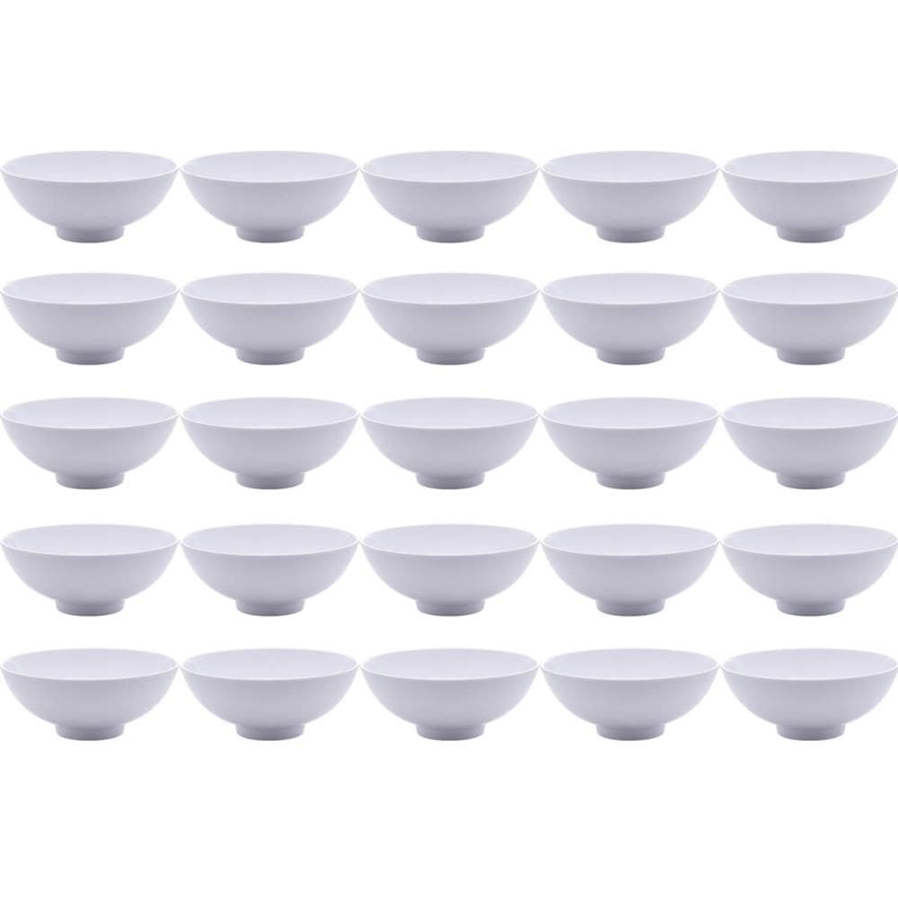 Kit 25 Tigelas de Melamina Brancas 400ml Cumbucas para Restaurantes Hotéis Refeitórios Bares