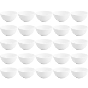 Kit 25 Cumbucas de Porcelana Brancas 200ml para Restaurantes Bares Hotéis Clean Lyor