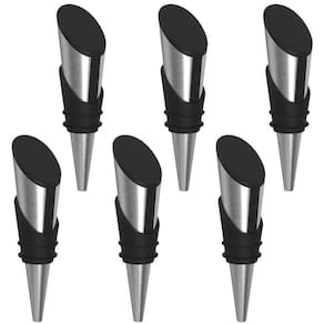 Kit 6 Tampas Garrafa de Vinho Rolha Inox 2,3cm Tramontina Harmozina Bar Bartender