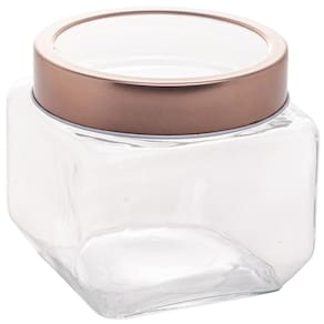 Pote de Vidro com Tampa Metal Rose Gold Lyor 800ml Gastro Po