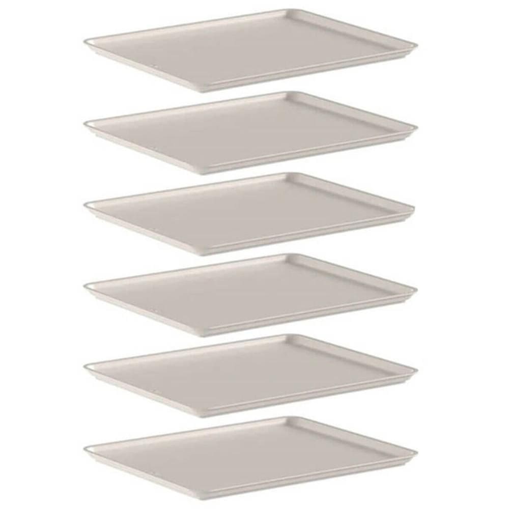 6 Bandejas Plásticas para Servir 27x22cm Restaurante Refeitó