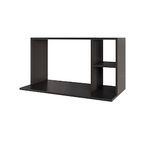 Suporte Microondas com 2 Nichos em MDP Suspenso Zain 80cm Preto M12 - D`Rossi