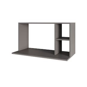 Suporte Microondas com 2 Nichos em MDP Suspenso Zain 80cm Grafite M12 - D`Rossi