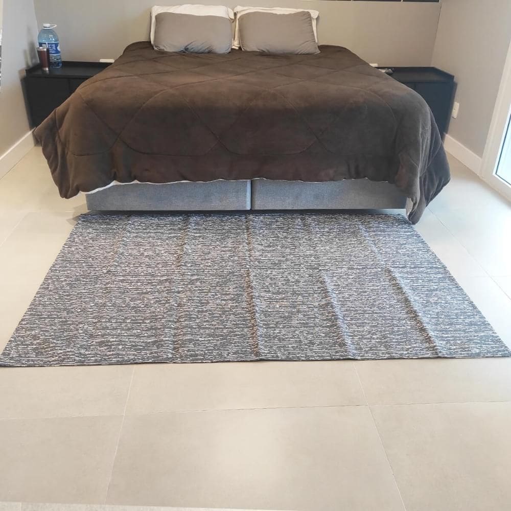 Tapete para Quarto 135x200cm Cinza Mesclado Antiderrapante P