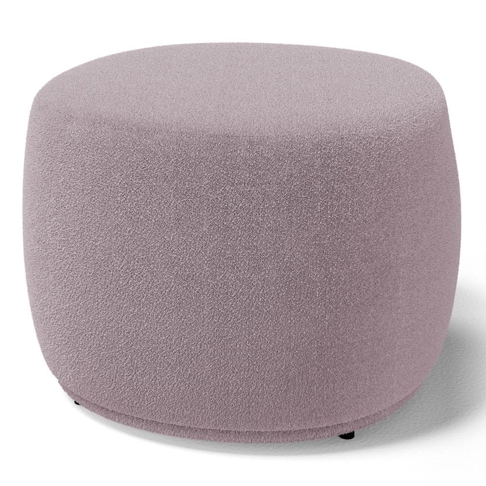 Puff Decorativo Living Aisha Orgânico Bouclê Rosê - Desk Design