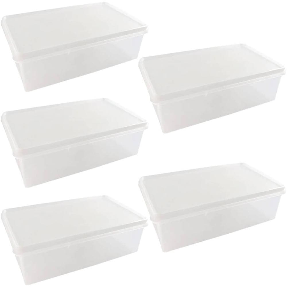 Kit 5 Caixas Organizadoras 3,5L Tampa Hermética Empilhável P