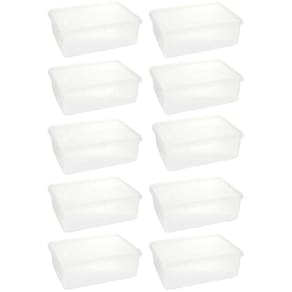 Kit 10 Caixas Organizadoras Plásticas Retangulares 3,5L com