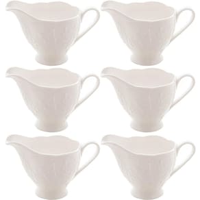 6 Porta Molhos Porcelana New Bone Branca 200ml Lyor Molheira