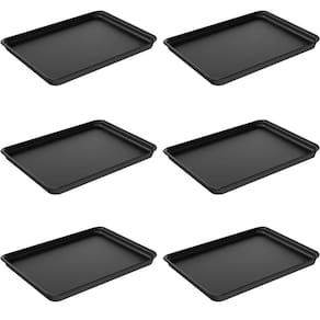 Kit 6 Bandejas Plásticas para Servir Coza 32x23cm Preto Rest