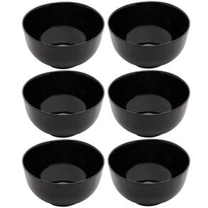 Kit 6 Bowls de Vidro 700ml Cumbucas Preto Tigela Sopa Salada