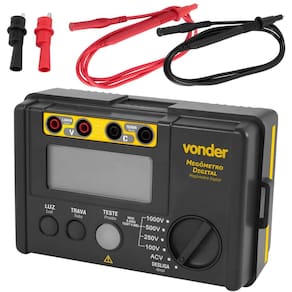 Megômetro Digital 5.5g 100v-1000v Vonder Cabo Ponta De Prova