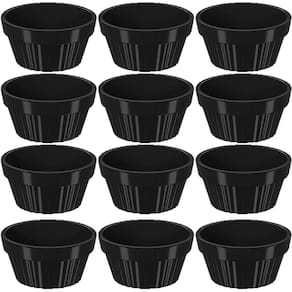 Kit 12 Ramekin 30ml Molho Maionese Shoyu Restaurante Preto R