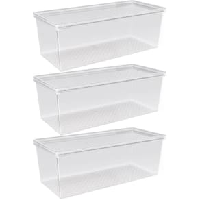 Kit 3 Organizadores de Geladeira com Tampa 4,5L Frutas Legum