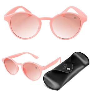 oculos sol retro rosa proteção uv infantil + case presente social qualidade premium casual menina