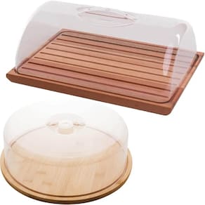 Conjunto Boleira e Migalheira com Tampas Acrílico Porta Bolo