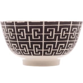 Bowl de Porcelana Lyor 410ml Egypt Preto Decorado Cumbuca Ca