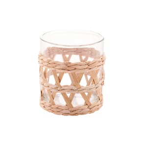 Jogo De Copos Baixos Em Vidro Com Sisal Com 4 Peças 320ml Wolff