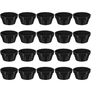 Kit 20 Ramekin 30ml Molho Maionese Shoyu Restaurante Preto R