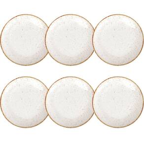 Conjunto 6 Pratos Rústicos Tramontina 25cm Rasos Porcelana D